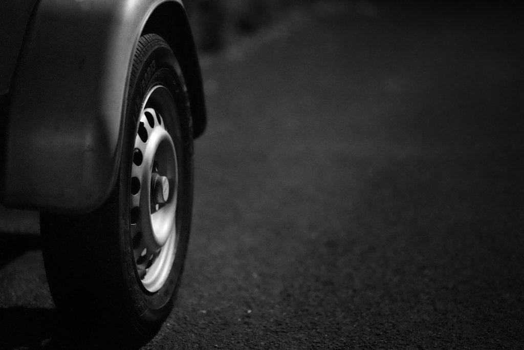 a close up of a car tire